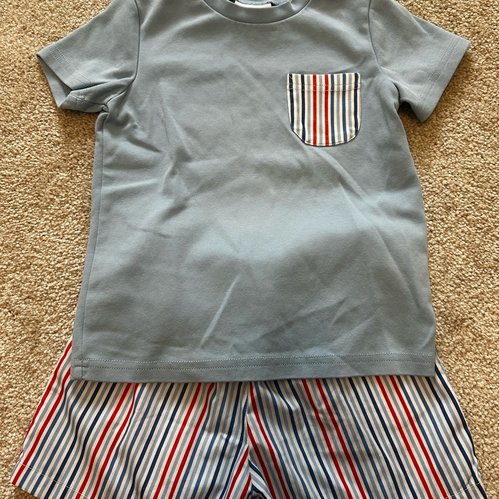 Blue Striped Kids 2 Piece Set